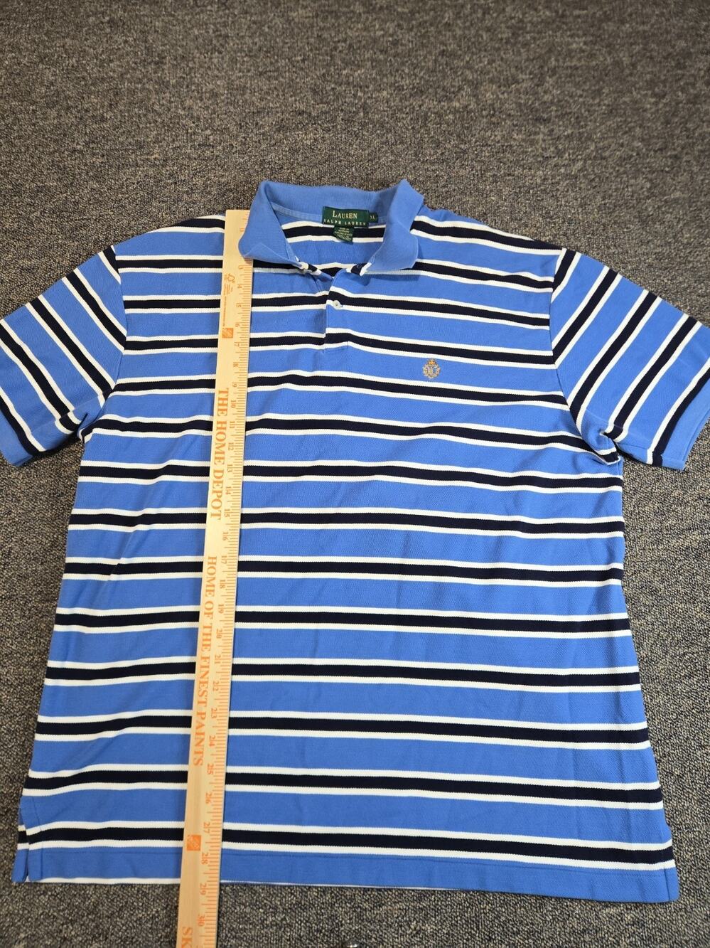 Lauren Ralph Lauren Mens Short Sleeve Polo Extra Large Blue Stripes